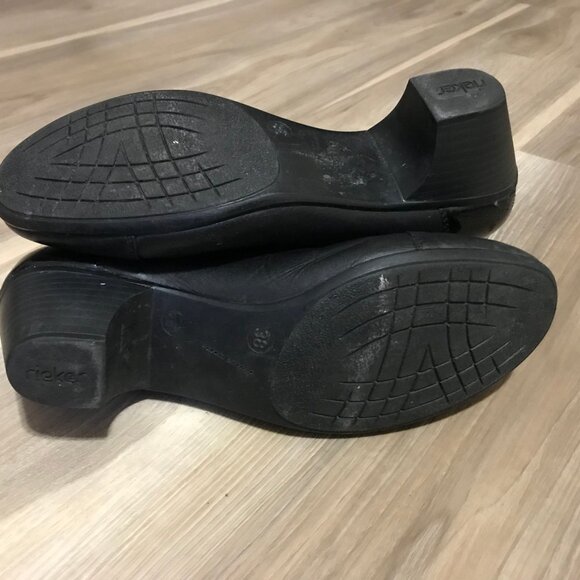 Rieker Ladies Black Leather Ankle Boots Size 38 - Picture 5 of 6